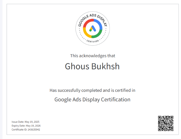 Google Ads Display Certificate